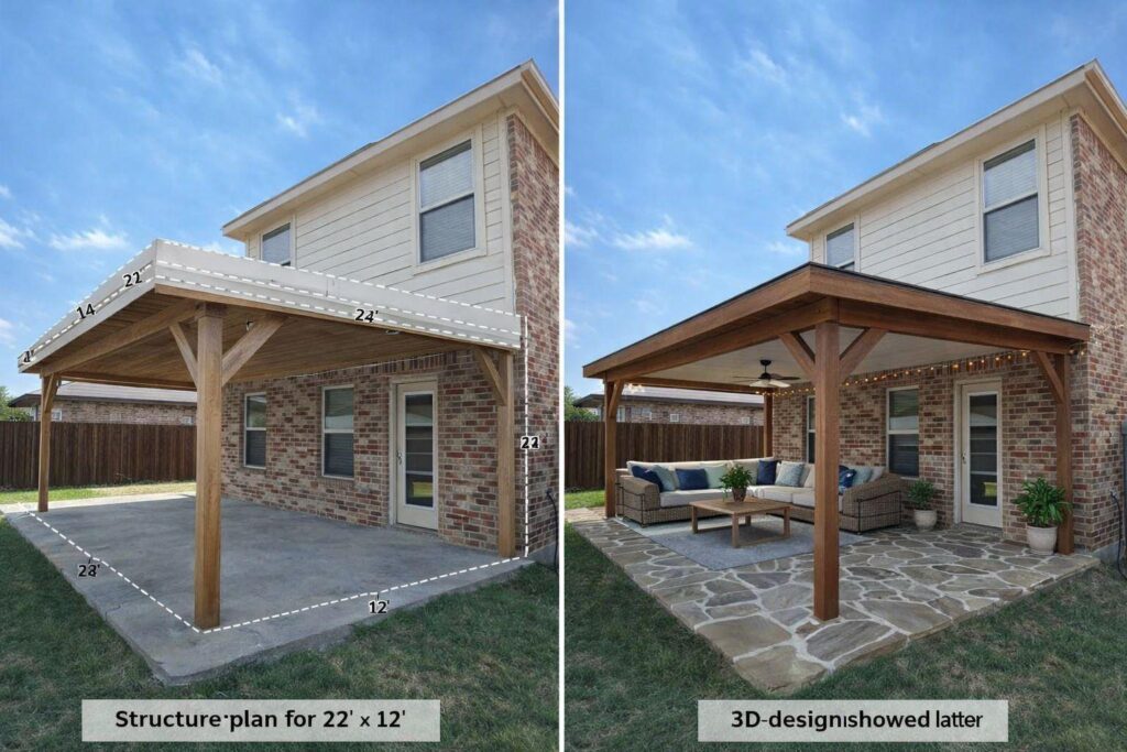 24×12 Patio Rebuild in Plano, Texas before